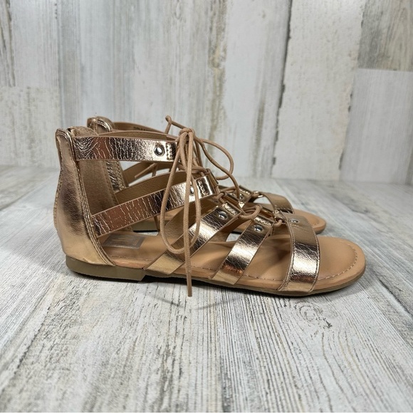 Dolce Vita Girls Curse Gladiator Sandals Lace Up Faux Leather Rose Gold #1012 - Picture 5 of 13